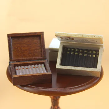1/12 lutkine Minijaturni Pribor za Mini Drveni Nosač Za Cigare Simulacija cigaru slučaj Model za Uređenje Lutkarske Kuće