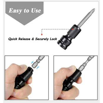 1/2 kvadratnog olovke do 1/4 šesterokutna olovke adapter električni ključ, adapter električni ključ za sklapanje opružni čahura
