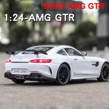 1:24 Mercedes Benz AMG GTR Metalni Model za Lijevanje Pod pritiskom Simulacija Sportski Automobil Sa Svjetlom I Zvukom Otklopni Zbirka Igračaka Za Poklone A82