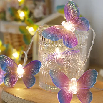 1,5/3 m LED Leptir Nevjerojatan Niz Svjetla Božić Unutarnji Vjenčanje College Ukras Kuće Vanjska Rasvjeta Žice cvjetni гирлянда