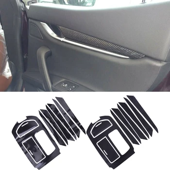 1 Komplet PVC Karbonskih Vlakana Crni Stil Vrata Alatna Kutija Mjenjača, Poklopac Završiti Naljepnica LHD Pogodan za Maserati Ghibli 2016 2017