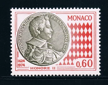 1 kom./compl. Nova poštanska marka Monako 1974 Portret skulpture Honoré II Marke MNH