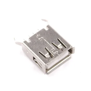 10 kom. USB Konektor tipa A s priključkom 180 stupnjeva vertikalno 4 kontakta USB Sučelje Strane zakrivljena igla
