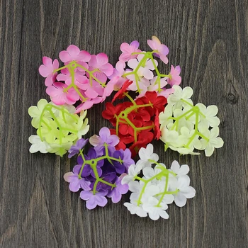 100 komada 5 cm Mini Glave Hortenzija Umjetno cvijeće trešnje boje za dom/vjenčanje cvijeće/Vijenac/Ukras za kape na veliko
