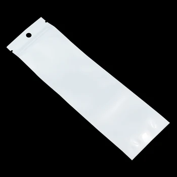 100PC Bijela / Prozirna self-brtvljenje Plastične Ambalaže Paket S Patent-zatvarač, Torba Za Pohranu s Patent-zatvarač, Malo Pakiranje S Rupom Za Vješanje