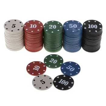 100x Igra Poker Chips Igre U casinu Skup Novca Za Odmor Stručni Skup Čipova Za Poker, Casino Zabava Kovanice
