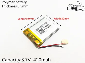 10шт 3,7 420 mah 353040 Litij-Polimer LiPo baterija baterija baterija baterija Baterija Za Mp3 Mp4 Mp5 DIY
