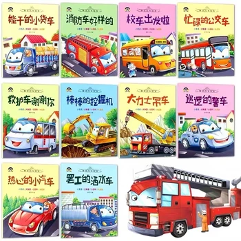 10шт Alat Auto Manga Knjiga Kineske Znakove Pinyin Dječji vrtić Ranog odgoja i Obrazovanja Djeca U Dobi od 2-5 Godina Čitanje Crtani Slika Povijest