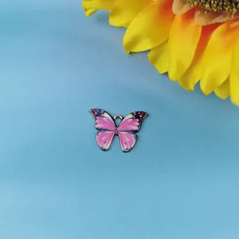 10шт Životinja leptir Emajl Metalni Privjesci za Naušnice Narukvica DIY Nakit