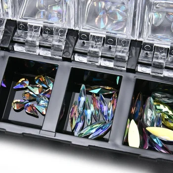 12 Komaraca Rhinestones Za Dizajn Noktiju Ukrašavanje 3D Mješoviti Stan Sjajne Dijamante Kristalno Dragulji DIY Ovjes Neobičnog Oblika Za Nokte