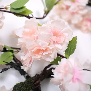 170 cm, Umjetno cvijeće trešnje Rattan grane Svilene lijana Loze Plastične cvijeće na Zidu Vjenčanje Home dekor Rotirajući Гирлянда