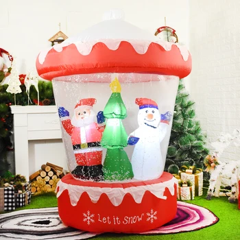 180 cm Božićni Napuhavanje Snijeg Pahuljica Djed Mraz LED Svjetleće Božićne Igračke na Napuhavanje Vanjske Dekoracije za vaš Dom Vrt