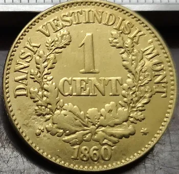 1860 Danska Zapadna Indija novčić 1 cent - Kopija brončane kovanice Frederick VII
