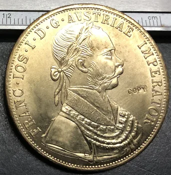 1915 Austrija 4 дуката - Franjo Josip I (Trading jurnjava) Zlatna kopiju novčić
