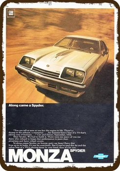 1977 Sportski Automobil Monza Spyder Starinski Izgled Točna Kopija Metalni Znak
