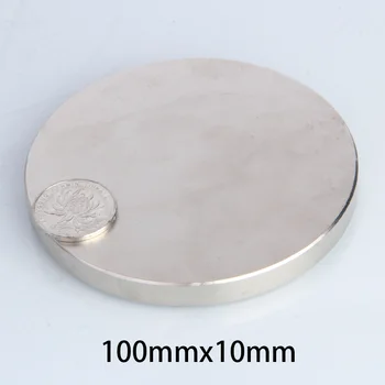 1PC 100x10 mm Jake i Snažne Magnete 100 mm x 10 mm Cijele Traži Stalni Magnet Неодимовый Magnetski Disk