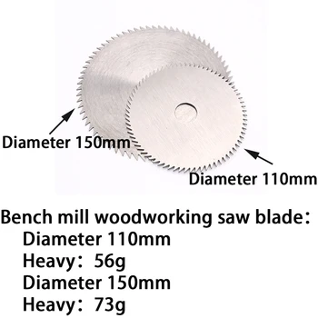 1pc 110/150 mm Mliječna Pila Za Rezanje Drva Brzu Čelična Okruglo Obrtno Kolo Tanke Diskove MDF Poli Ploča Reznih Alata
