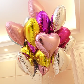 1pc 18-inčni baloni od aluminijske folije u obliku srca na veliko za djecu i odrasle, ukras za rođendan, brak prijedlog, vjenčanje