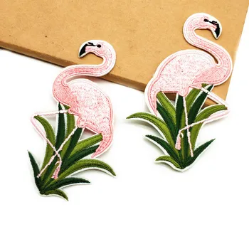 1pc Top Crtani Životinja Zakrpe Vezena Aplikacija Flamingo Vrećaste Naljepnice za dječju odjeću, torbe DIY Patchwork Dobavljač