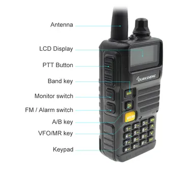 2 KOMADA QuanSheng UV-R50 5 W Prijenosni prijenosni radio Dvofrekvencijska 136-174 i 400-470 Mhz s dvostrukim zaslonom FM primopredajnik