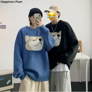 2021 Jesen Pamuk Pulover, Muška Uličnu Odjeću u stilu hip-hop, Džemper u stilu Харадзюку, Starinski Klasicni Japanski Stil, Pletene Džemper sa anime