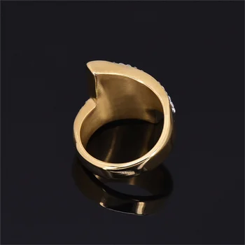 2021 Visoke Kvalitete Veliki Geometrijski Prsten Donje Zlatne Boje Od Nehrđajućeg Čelika Iecd Out Velike Koktel Prstenje Za Žene Hip-Hop Nakit