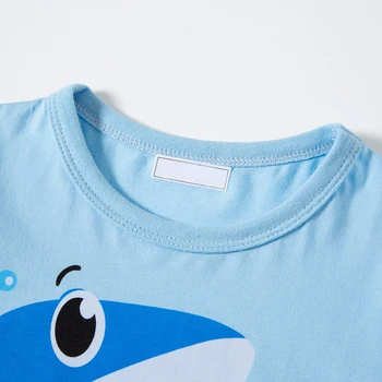 2022 Dječje Ljetna Odjeća Dječja Majica s likom morski pas s Kratkim Rukavima Za Dječake Moda Majica Od Čistog Pamuka