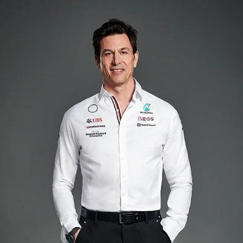 2022 Petronas Team Toto Wolff Košulja F1 Službena Zadnja Topla Rasprodaja Majica Visokog Kvaliteta Muški Top utrke brand S Lapels bijele košulje
