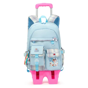 2023 Funky dječje torba-transporter za mlade, Velika prostrana školska torba na velikom kotaču, Ortopedska školske torbe za djevojčice, mochila