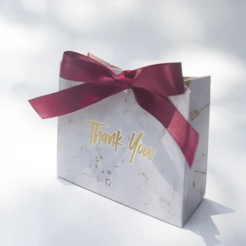 20шт Mini-Siva Mramora Poklon Kutije Hvala Pakete za Čokolade Papirnate Kutije za Čokolade za Dječju Dušu Upućivanje na Dan Rođenja Vjenčanje Favorizira