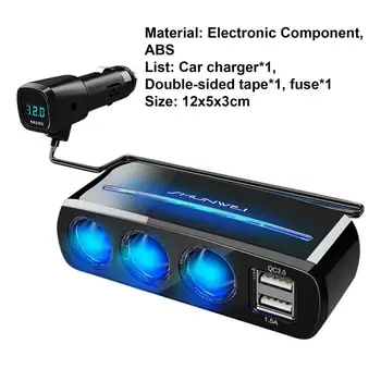 3-Stazni Adapter za Upaljač 120 W Auto Upaljač Razdjelnik USB Auto Punjač 12/24 v Utičnica Za GPS Dashcam U automobilu