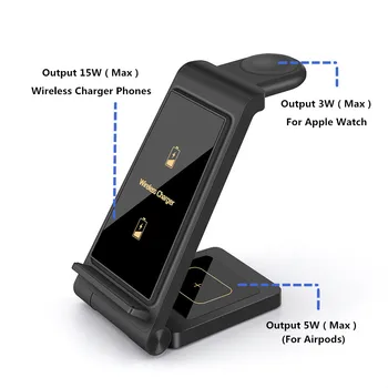 3 u 1 od 20 W Bežični Punjač za iPhone 14 13 12 11 XS XR 8 X Samsung Brzo Punjenje postaja za Apple Watch 7 6 SE Airpods Pro