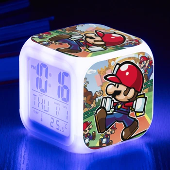 34 stilu Super Mario Bros Igra Anime Lik LED Elektronski Digitalni Alarm Sjaj Mijenja Boju Dječji stol Dekoracije