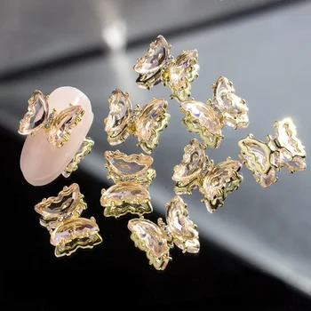 3D Dizajn noktiju Kristalna Leptir Rhinestones za Nokte Aurora Ab Kristalni Legura za Ukras Vrhova Noktiju
