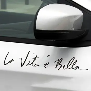 40*8 cm, Auto Oprema Bočna Vrata Engleska Lijep Život La Vita e Bella je Auto Oznaka Reflektirajućim Auto-Stil D0UC