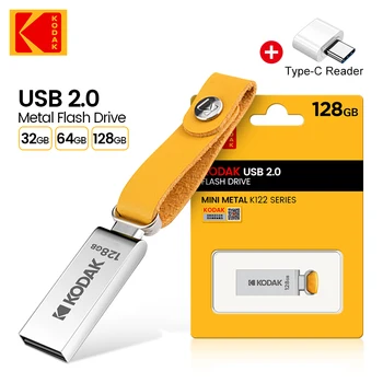 5 KOM. KODAK K122 Metalni USB Flash drive 32 GB Memory stick flash-drive USB2.0 flash drive Disk memoria Type-C adapter