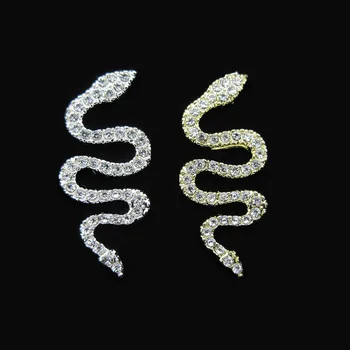 5 Kom 3D Snake Privjesci Za Nokte Sjajni Sjajni Kristali Dijamanata DIY Za Ukrašavanje Noktiju Srebro, Zlato i Nakit Od Metalne Legure 3 CM