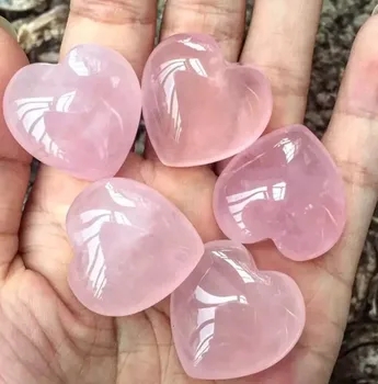 5 kom. prilično prirodni ružičasti kvarc kristal dragulj srce produbljuje odnos kao poklon za Valentinovo