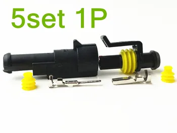 5 kompleta Komplet 1 Pin Vodootporan Električni Kabel Kabel za automobil Priključak Priključak za automobil