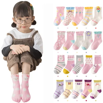 5 parova/lot, čarape za novorođenčad, zimske čarape za djevojčice s slatka crtani likovi, mekani pamučni dječji čarape za dječake, čarape za djecu od 1 do 12 godina