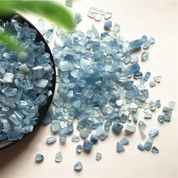 50 g 7-9 mm Prirodni Kristal Akvamarin je Kamen Udario Dragulj Reiki Iscjeljivanje Sretan Prirodnog kamena i Minerala