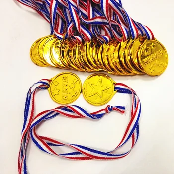 50 kom., Dječji Zlatne Plastične Medalje za Pobjednike, Sportska Torba Za Zurke, Nagrade, Nagrade, Igračke Za djecu Zurke, Zabava