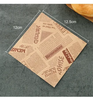 50 kom./lot 12*12 cm pismo Kraft-Papir za vrećice Za Kolačiće Mast zatim dokazuje Trokutasti Ambalaža Za Pečenje Kruha Prsten Slobodno vrijeme Hrana