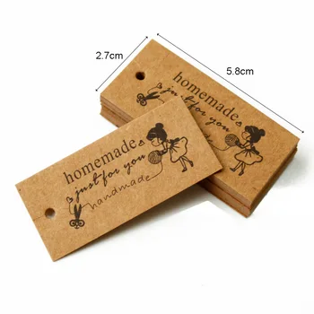 50 komada 5,8x2,7 cm, Kraft-Papir za Poklon Tag Hvala Naljepnice za DIY Večernje Poklon Pakiranje Mini Ukras Objesiti Oznake Jeweley Prikaz Karte