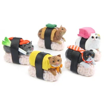5pcs Japanski Sushi je Figurica Mačke Vilinski Vrt Home Dekor Dom Mini Mače Minijature Krajolik DIY Obrt Pribor