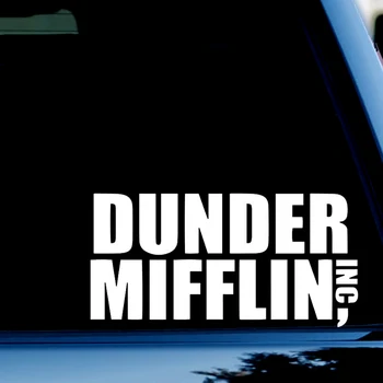 6 cm (široko) Dunder Mifflin Uredski Naljepnica Naljepnica za Prozore Automobila, Suv vozila, Kamiona Bijela