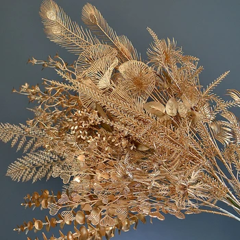 60-110 cm Zlatne Umjetne Palme Ostavlja Lažni Biljke Grančica Eukaliptusa Umjetni Cvijet Monstera Drvo Za Božićne Svadbeni Nakit