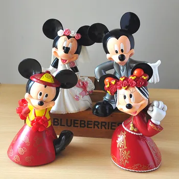 7 cm Minnie Mickey Mouse oženi Akcija Disney Porculan crvene lutke dječje Igračke Figure svadbeni poklon baby poklon igračke za djecu
