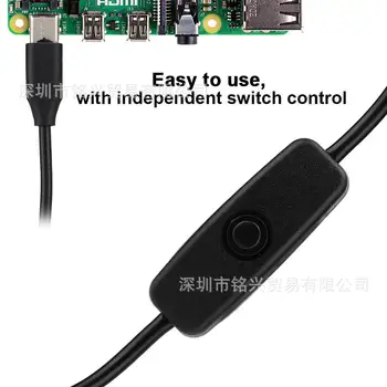 Adapter za napajanje 5V3A s prekidačem za Malina Pi 4 Type-C, USB-ac adapter za punjenje Malina Pi 4