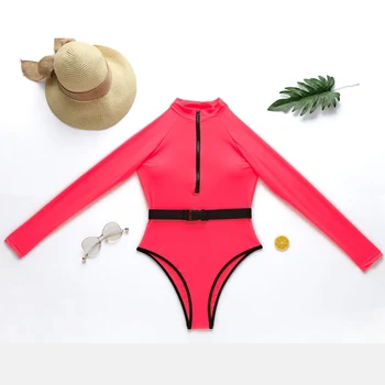 Anfilia Ženski Jednodijelni kupaći Kostim Trokutastim Bikini Fluorescentne Boje S Dubokim V-izrez, Seksi Odjeća Za surfanje, Odijelo UPF 50 + Zaštita od Ožiljaka